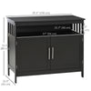 HOMCOM Kitchen Sideboard, Buffet Cabinet, Wooden Storage Console Table with 2-Level Cabinet and Open Shelf, Black