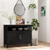 HOMCOM Kitchen Sideboard, Buffet Cabinet, Wooden Storage Console Table with 2-Level Cabinet and Open Shelf, Black