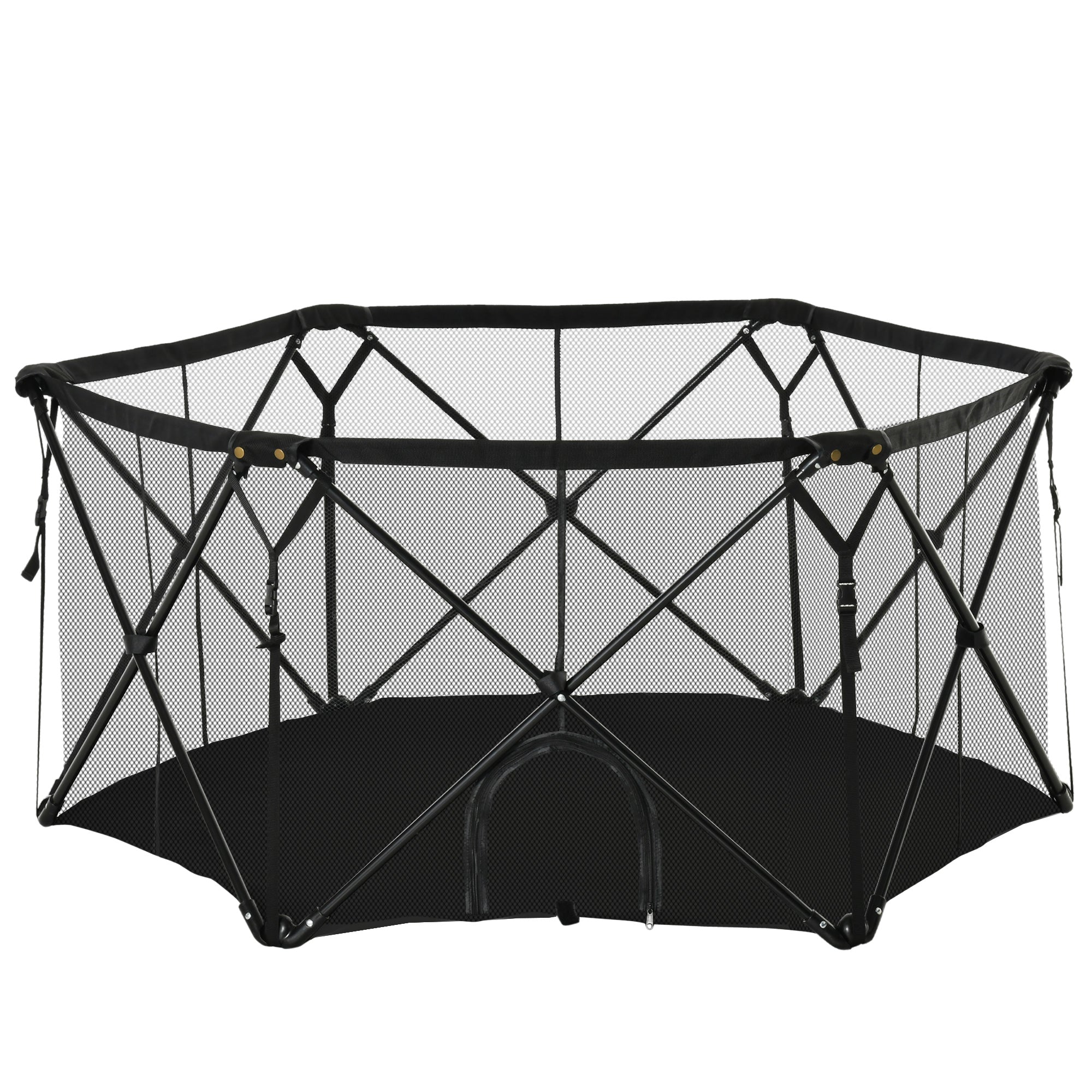 PawHut Folding Portable Pet Playpen Soft Dog Cat Puppy Exercise Kennel Pen Crate with Carrying Bag Indoor Outdoor Black
