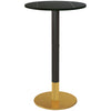HOMCOM Round Bar Table, High Top Kitchen Table with Faux-marbled Top and Steel Frame, Modern Pub Table for 2, Easy Assembly for Home Bar, Black