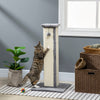 PawHut 32" Tall Cat Scratching Post for Indoor Cats and Kittens, Vertical Claw Scratcher, Sisal Cat Scratcher with Hanging Ball and Soft Plush, Grey