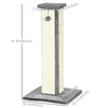 PawHut 32" Tall Cat Scratching Post for Indoor Cats and Kittens, Vertical Claw Scratcher, Sisal Cat Scratcher with Hanging Ball and Soft Plush, Grey