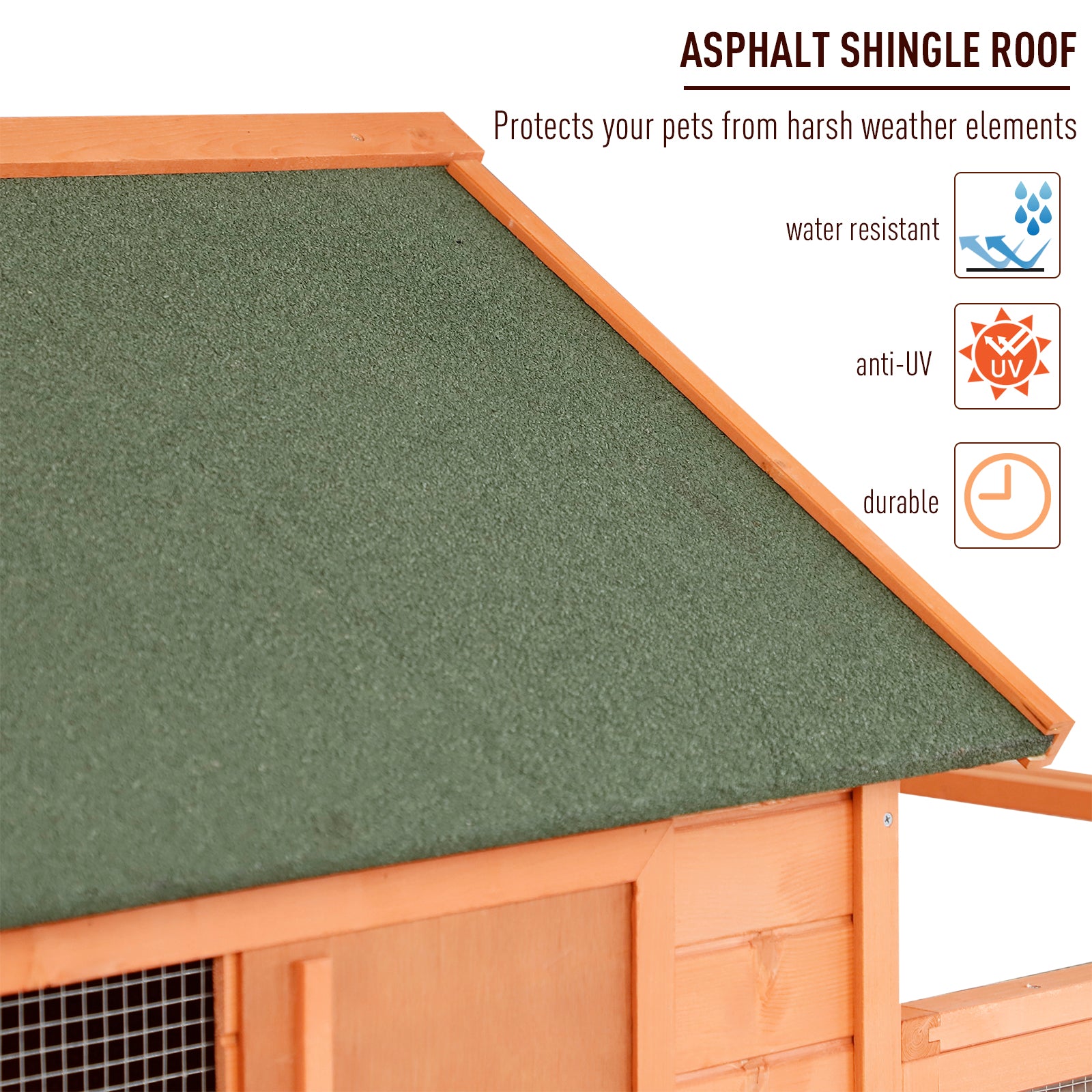 PawHut 136.5" Chicken Coop Wooden Large Chicken House Deluxe Rabbit Hutch Lockable Poultry Hen Cage Backyard with Nesting Box and Run