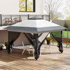 Outsunny 12' x 12' Foldable Pop-up Party Tent Instant Canopy Sun Shade Gazebo Shelter Steel Frame Oxford w/ Roller Bag, Grey