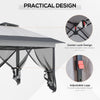 Outsunny 12' x 12' Foldable Pop-up Party Tent Instant Canopy Sun Shade Gazebo Shelter Steel Frame Oxford w/ Roller Bag, Grey