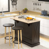 HOMCOM Rolling Kitchen Island with Drop Leaf Wood Breakfast Bar, Farmhouse Kitchen Cart with 2 Drawers, Adjustable Shelves for Dining Room (Black)