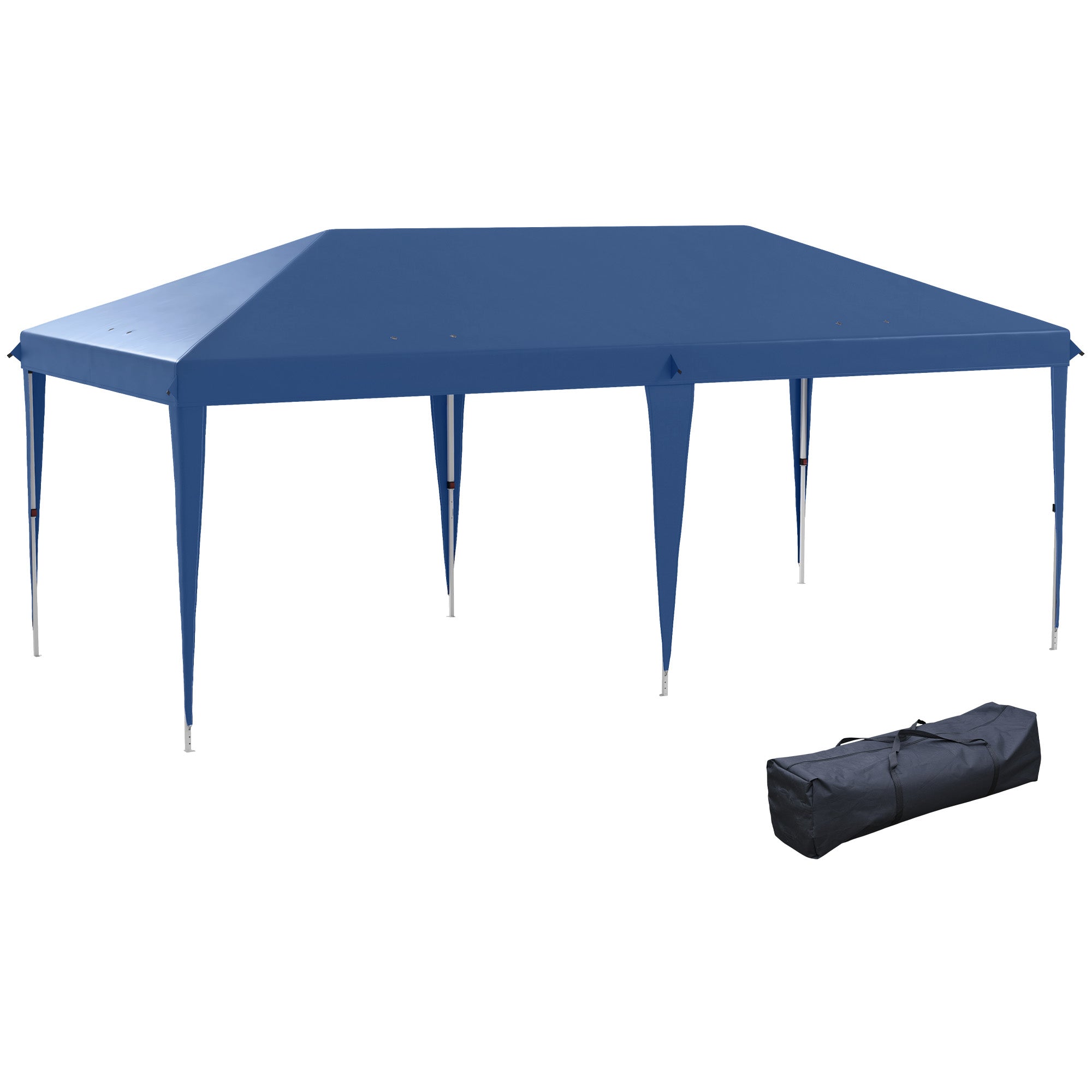 Outsunny 10' x 19' Outdoor Pop Up Party Tent Garden Easy Set Up Gazebo Canopy Market Event Sunshade Blue