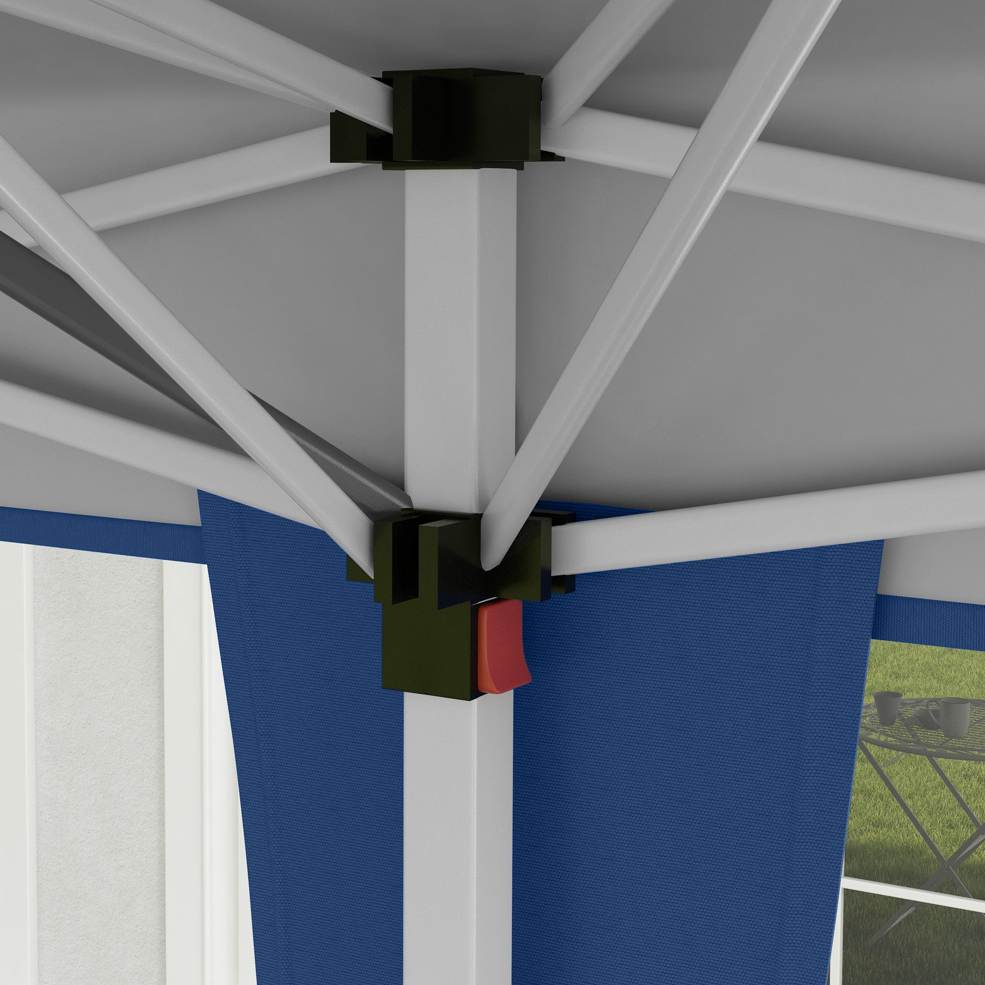 Outsunny 10' x 19' Outdoor Pop Up Party Tent Garden Easy Set Up Gazebo Canopy Market Event Sunshade Blue