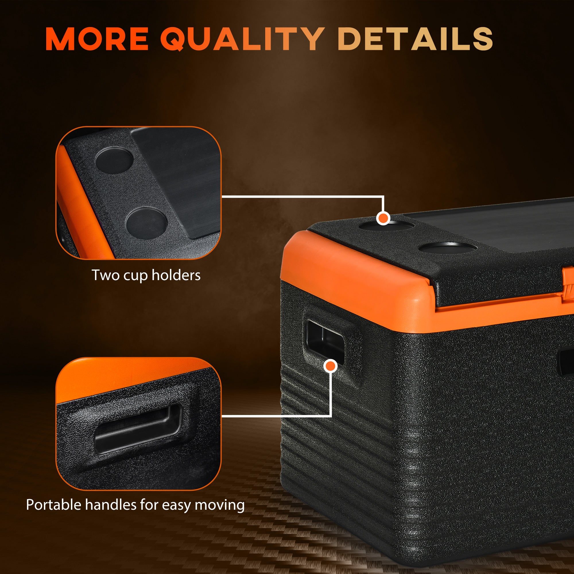 Outsunny 32 Quart Car Fridge, Portable Freezer, Electric Cooler Box with 12/24V DC and 100-240V AC for Camping, Driving, Picnic