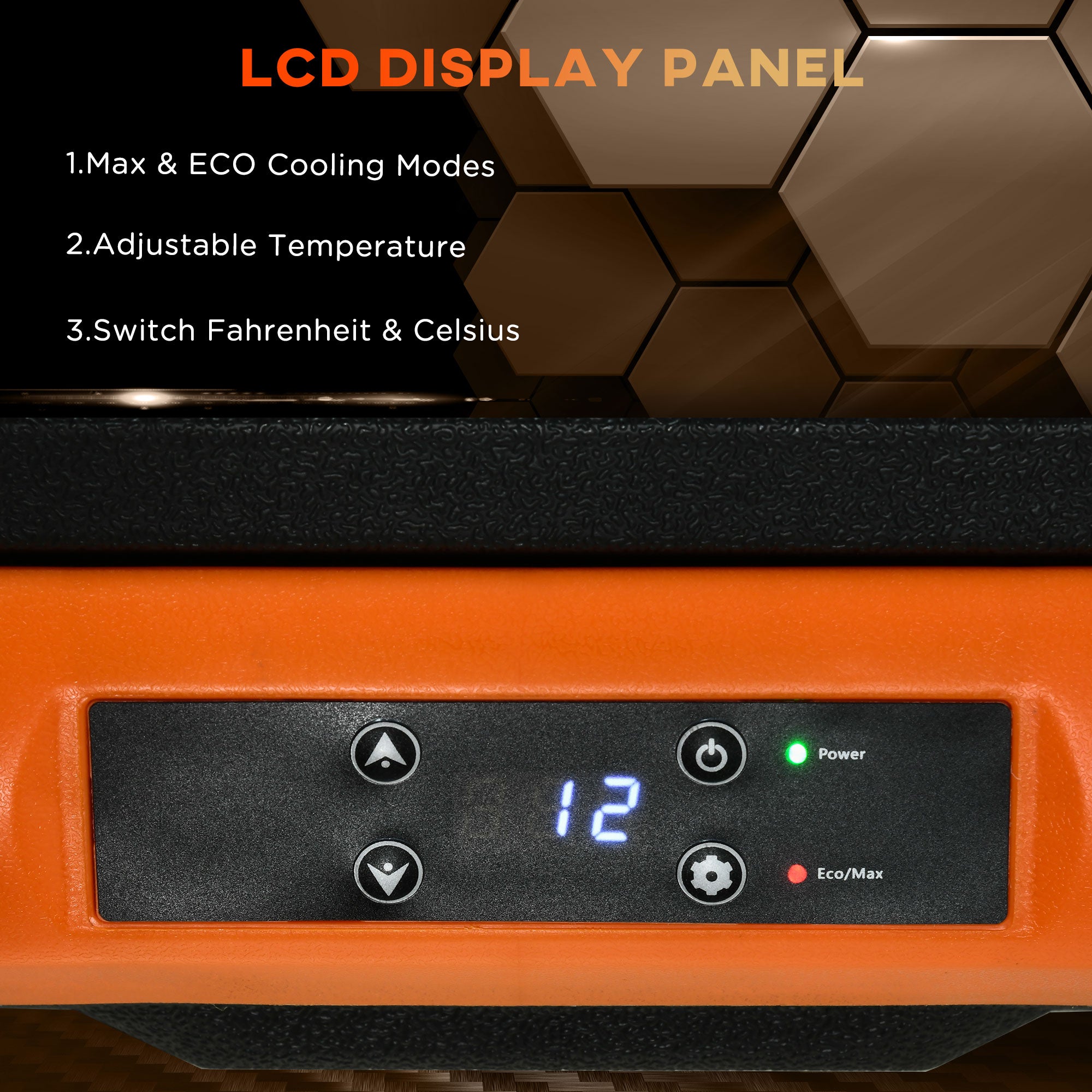 Outsunny 32 Quart Car Fridge, Portable Freezer, Electric Cooler Box with 12/24V DC and 100-240V AC for Camping, Driving, Picnic