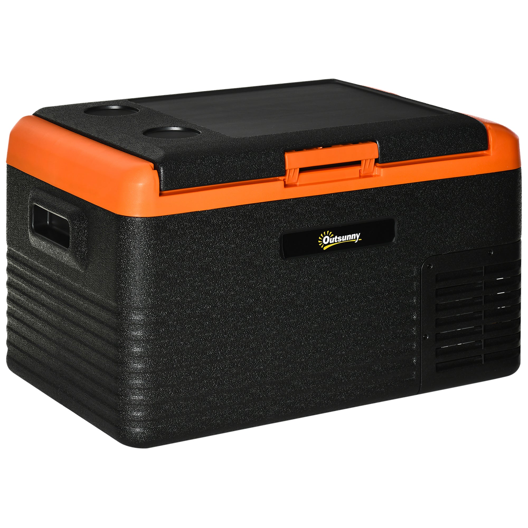 Outsunny 32 Quart Car Fridge, Portable Freezer, Electric Cooler Box with 12/24V DC and 100-240V AC for Camping, Driving, Picnic
