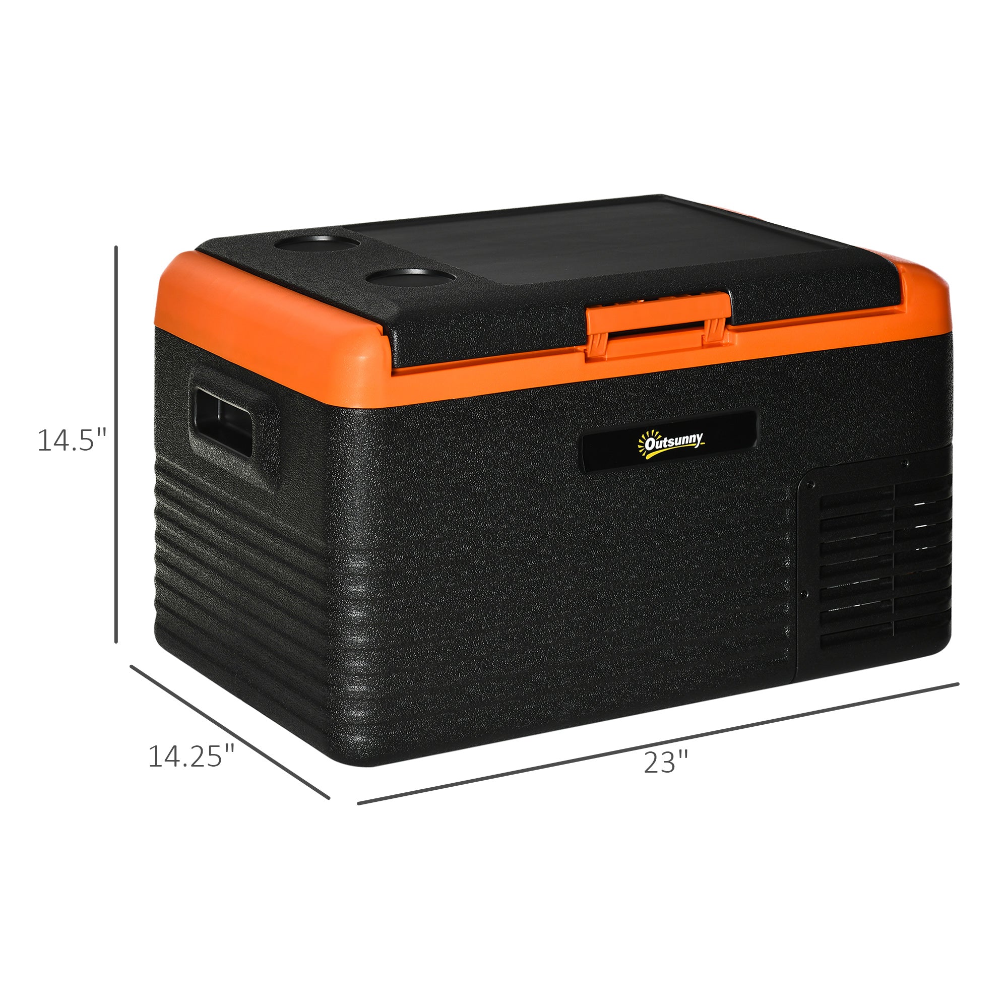 Outsunny 32 Quart Car Fridge, Portable Freezer, Electric Cooler Box with 12/24V DC and 100-240V AC for Camping, Driving, Picnic