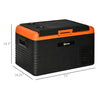 Outsunny 32 Quart Car Fridge, Portable Freezer, Electric Cooler Box with 12/24V DC and 100-240V AC for Camping, Driving, Picnic