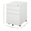 Vinsetto Metal Filing Cabinet with 3 Drawers, Vertical File Cabinet with Lock, Mobile Office Cabinet with Wheels for Legal, Letter, A4 Files, White