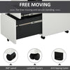 Vinsetto Metal Filing Cabinet with 3 Drawers, Vertical File Cabinet with Lock, Mobile Office Cabinet with Wheels for Legal, Letter, A4 Files, White