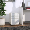 Vinsetto Metal Filing Cabinet with 3 Drawers, Vertical File Cabinet with Lock, Mobile Office Cabinet with Wheels for Legal, Letter, A4 Files, White