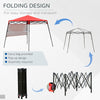 Outsunny 7' x 7' Garden Foldable Pop Up Gazebo Tent with Backpack & Adjustable Legs Outdoor Party Canopy, Red & Black