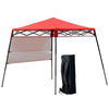 Outsunny 7' x 7' Garden Foldable Pop Up Gazebo Tent with Backpack & Adjustable Legs Outdoor Party Canopy, Red & Black