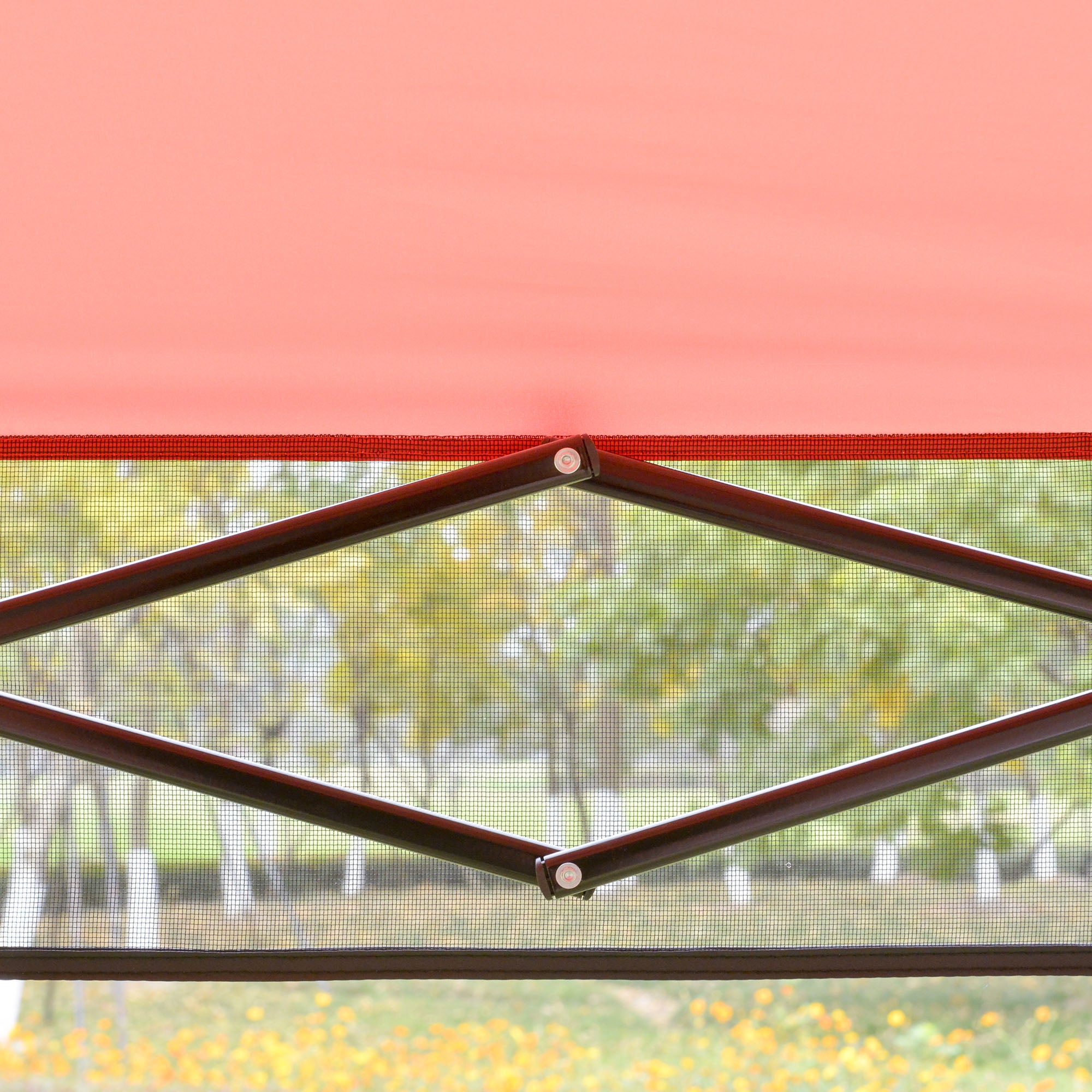 Outsunny 7' x 7' Garden Foldable Pop Up Gazebo Tent with Backpack & Adjustable Legs Outdoor Party Canopy, Red & Black