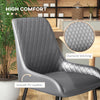 HOMCOM Dining Chairs Set of 4, Modern PU Leather Upholstered Kitchen Chairs with Diamond Tufted Backs and Steel Legs for Living Room, Dining Room, Bedroom, Grey