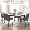 HOMCOM Dining Chairs Set of 4, Modern PU Leather Upholstered Kitchen Chairs with Diamond Tufted Backs and Steel Legs for Living Room, Dining Room, Bedroom, Grey