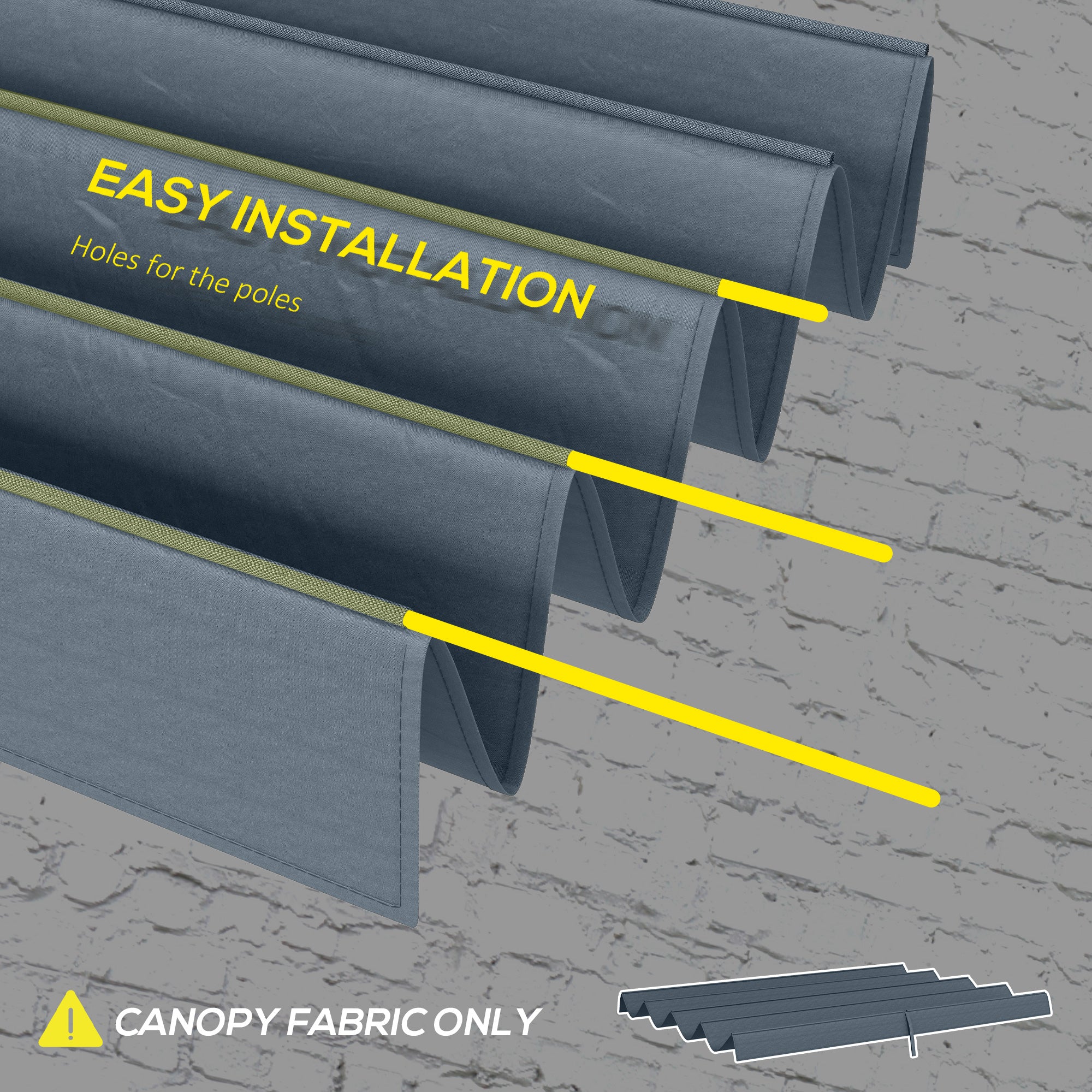 Outsunny Retractable Pergola Canopy, Sun Shade Cover, UV30+ Protected Replacement Canopy Fabric for 9.8' x 7.1' Pergola, Dark Grey
