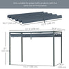 Outsunny Retractable Pergola Canopy, Sun Shade Cover, UV30+ Protected Replacement Canopy Fabric for 9.8' x 7.1' Pergola, Dark Grey