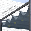 Outsunny Retractable Pergola Canopy, Sun Shade Cover, UV30+ Protected Replacement Canopy Fabric for 9.8' x 7.1' Pergola, Dark Grey