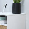 HOMCOM Modern Bedside Table with Drawer and Storage Shelf, Nightstand with Metal Base, Sofa End Table for Bedroom, White and Oak
