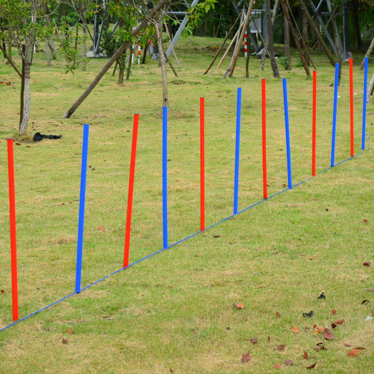 PawHut Pet Agility Training Equipment Dog Play Run Obedience Training Set Adjustable (Poles)