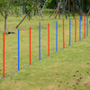 PawHut 12 PCs Dog Agility Equipment Set, Portable Dog Obedience Training Equipment with Weave Poles and Carrying Bag for Outdoor Play Run