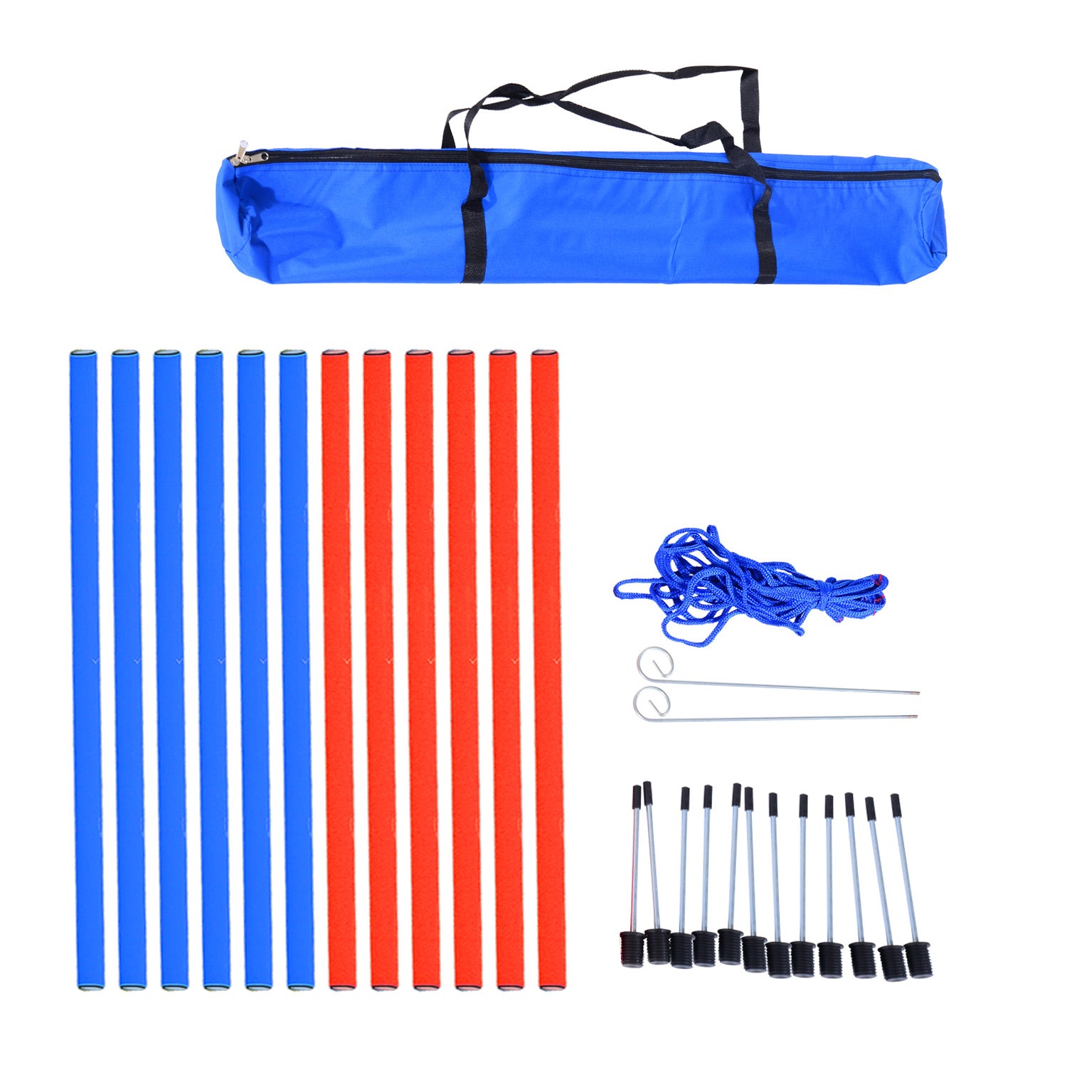 PawHut 12 PCs Dog Agility Equipment Set, Portable Dog Obedience Training Equipment with Weave Poles and Carrying Bag for Outdoor Play Run