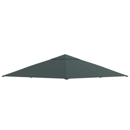 Outsunny 9.8' x 9.7' Square Gazebo Canopy Replacement UV Protected Top Cover Sun Shade Grey
