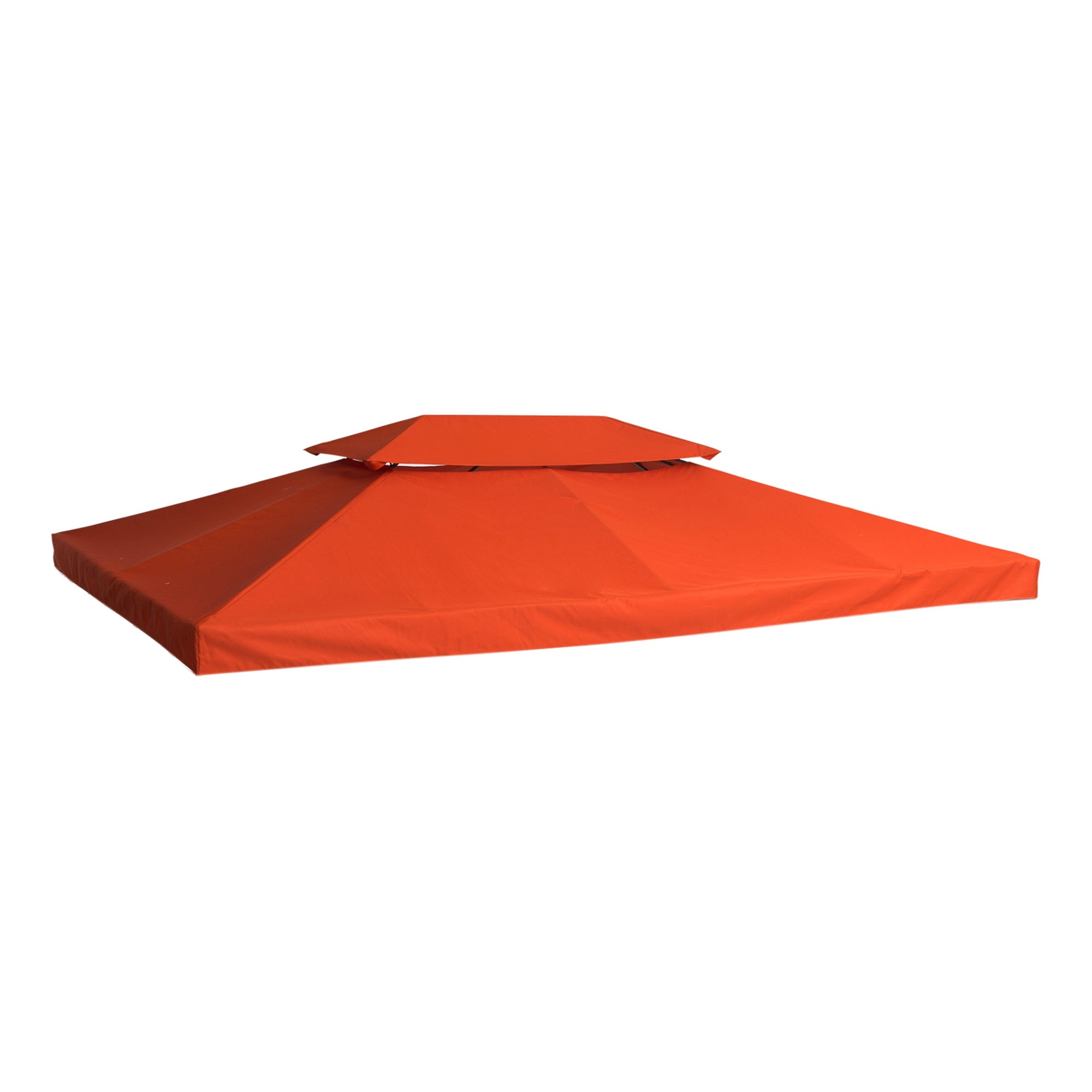 Outsunny 13.1' x 9.8' Gazebo Replacement Canopy 2 Tier Top UV Cover Pavilion Garden Patio Outdoor, Rust Red (TOP ONLY)