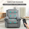 HOMCOM Vibration Massage Recliner Chair, Manual Corduroy Reclining Chair for Living Room with Side Pockets, Footrest, Remote, Easy Assembly, Grey