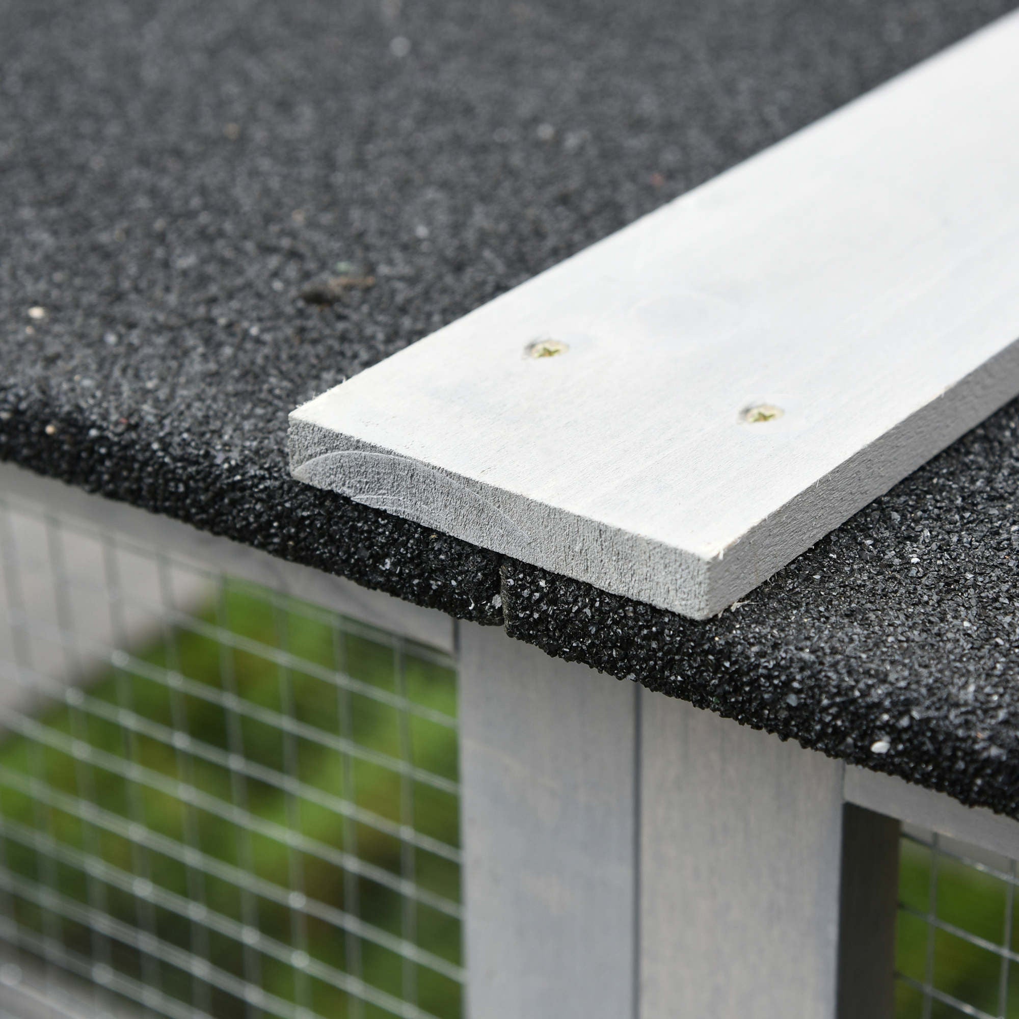 PawHut Large Outdoor Catio Enclosure, Weatherproof Cat House with Asphalt Roof,  Wooden Cat Patio Cage with 6 Balanced Platforms, 71" x 39" x 71", Grey