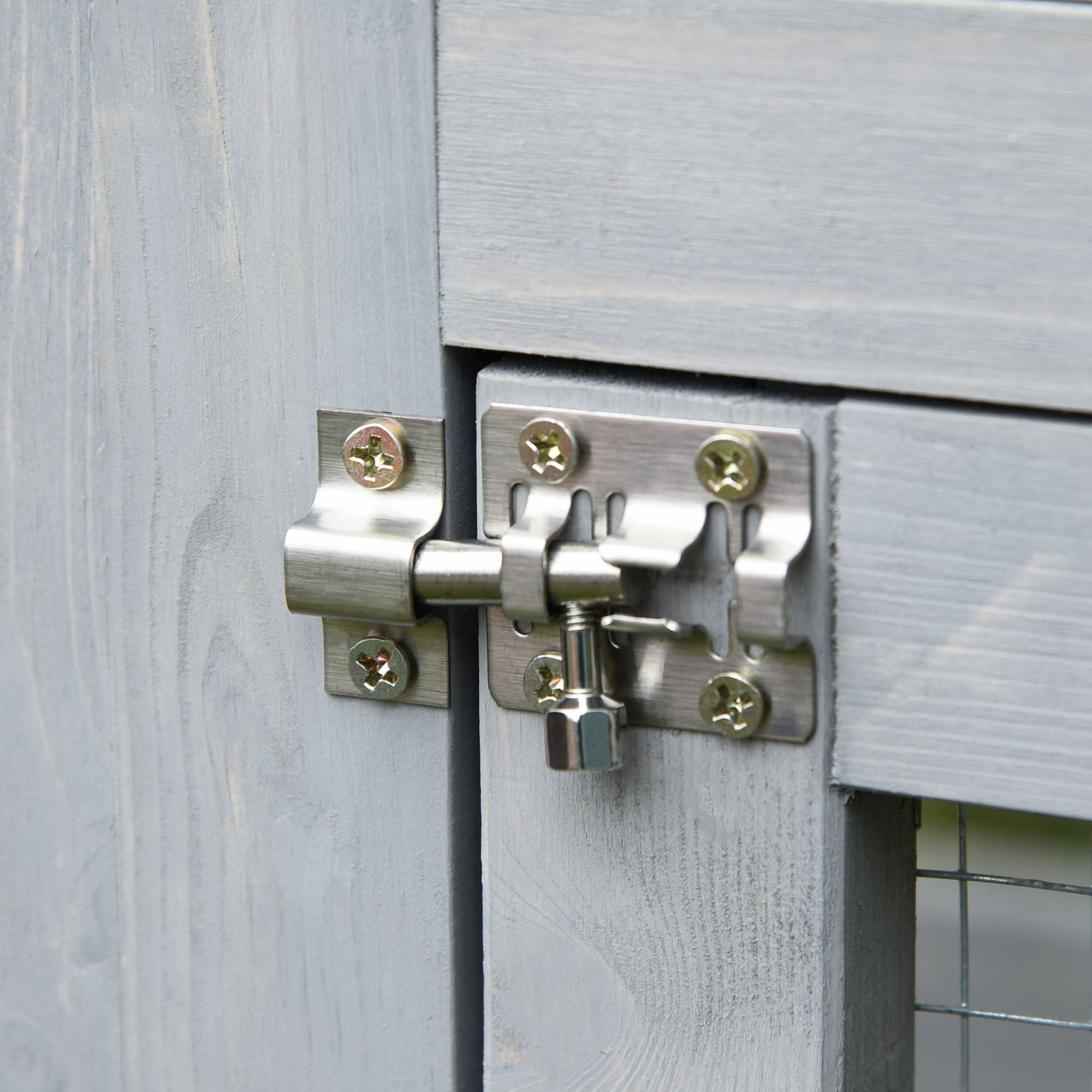 PawHut Large Outdoor Catio Enclosure, Weatherproof Cat House with Asphalt Roof,  Wooden Cat Patio Cage with 6 Balanced Platforms, 71" x 39" x 71", Grey