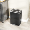 HOMCOM Dual Kitchen Garbage Bin, 2 x 5 Gallon (2 x 20 L) Trash Can with Foot Pedal, Soft-Close Garbage Can with Removable Inner Buckets, Lid, Fingerprint-Proof for Kitchen, Black