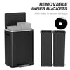 HOMCOM Dual Kitchen Garbage Bin, 2 x 5 Gallon (2 x 20 L) Trash Can with Foot Pedal, Soft-Close Garbage Can with Removable Inner Buckets, Lid, Fingerprint-Proof for Kitchen, Black