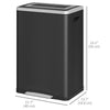 HOMCOM Dual Kitchen Garbage Bin, 2 x 5 Gallon (2 x 20 L) Trash Can with Foot Pedal, Soft-Close Garbage Can with Removable Inner Buckets, Lid, Fingerprint-Proof for Kitchen, Black
