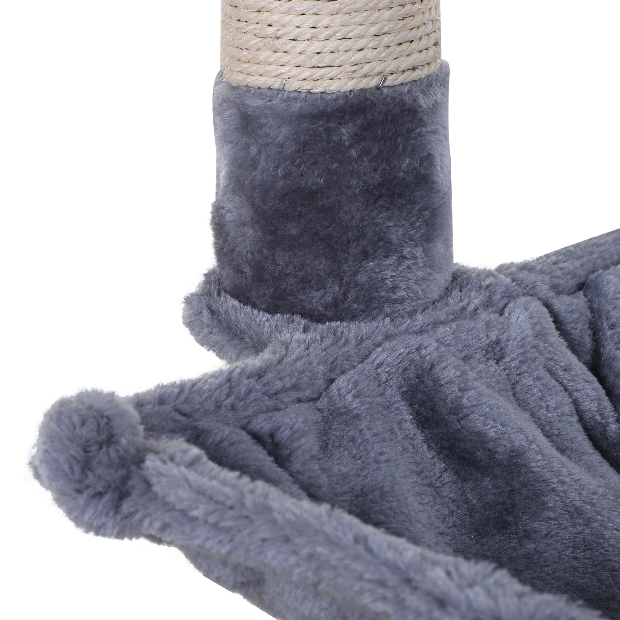 PawHut 27.5" Cat Tree Tower Kitten House Condo Furniture Hammock Bed with Natural Sisal Scratching Post Teasing Toy, Light Grey