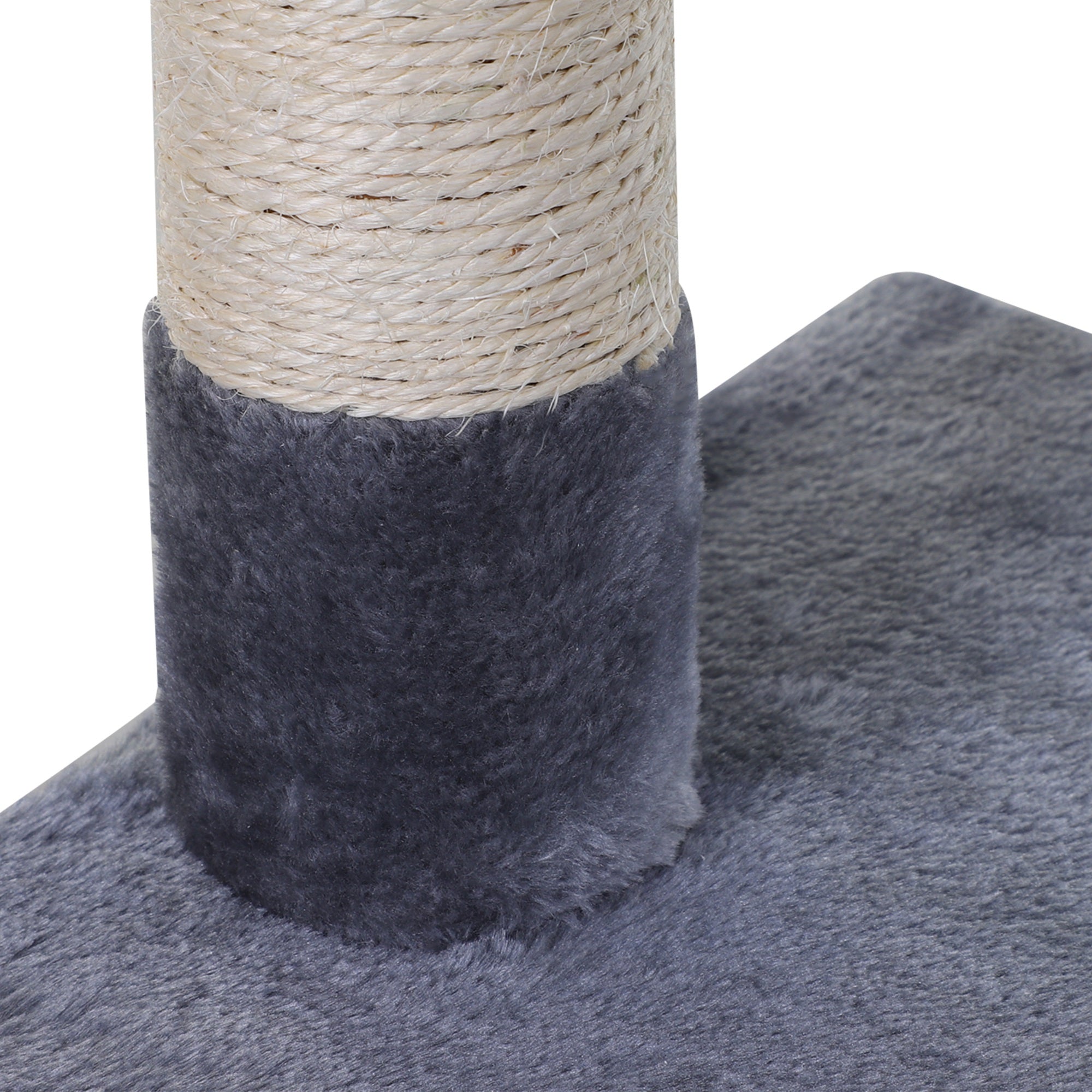 PawHut 27.5" Cat Tree Tower Kitten House Condo Furniture Hammock Bed with Natural Sisal Scratching Post Teasing Toy, Light Grey