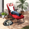 Outsunny Outdoor Lounge Chair with Padded Cushion, Folding Reclining Patio Garden Chair with Recline Back, Footrest, for Poolside, Patio, Wine Red
