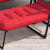 Outsunny Outdoor Lounge Chair with Padded Cushion, Folding Reclining Patio Garden Chair with Recline Back, Footrest, for Poolside, Patio, Wine Red