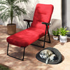 Outsunny Outdoor Lounge Chair with Padded Cushion, Folding Reclining Patio Garden Chair with Recline Back, Footrest, for Poolside, Patio, Wine Red