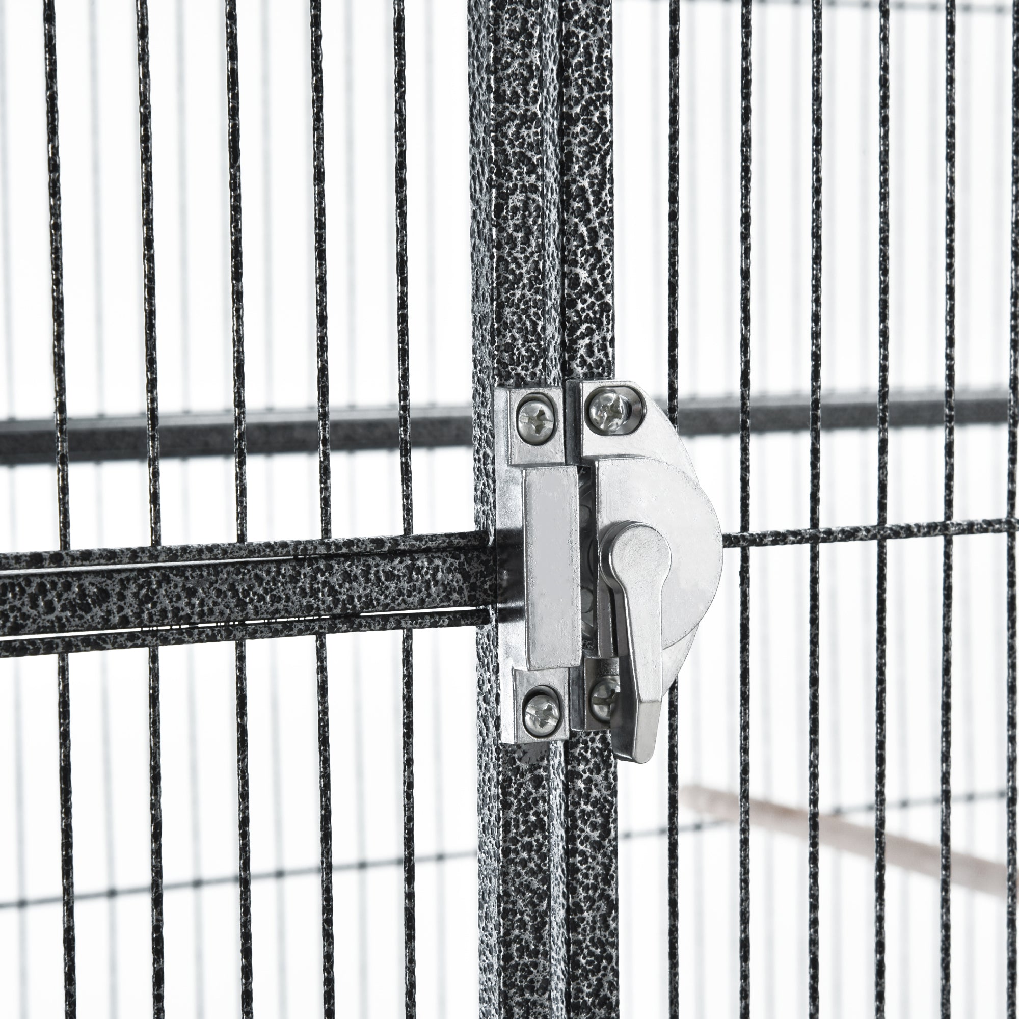 PawHut 64" Large Bird Cage, Rolling Metal Parrot Cage, Bird House with Detachable Rolling Stand, Storage Shelf, Wood Perch, Food Container, 30.25" x 18.5" x 64"