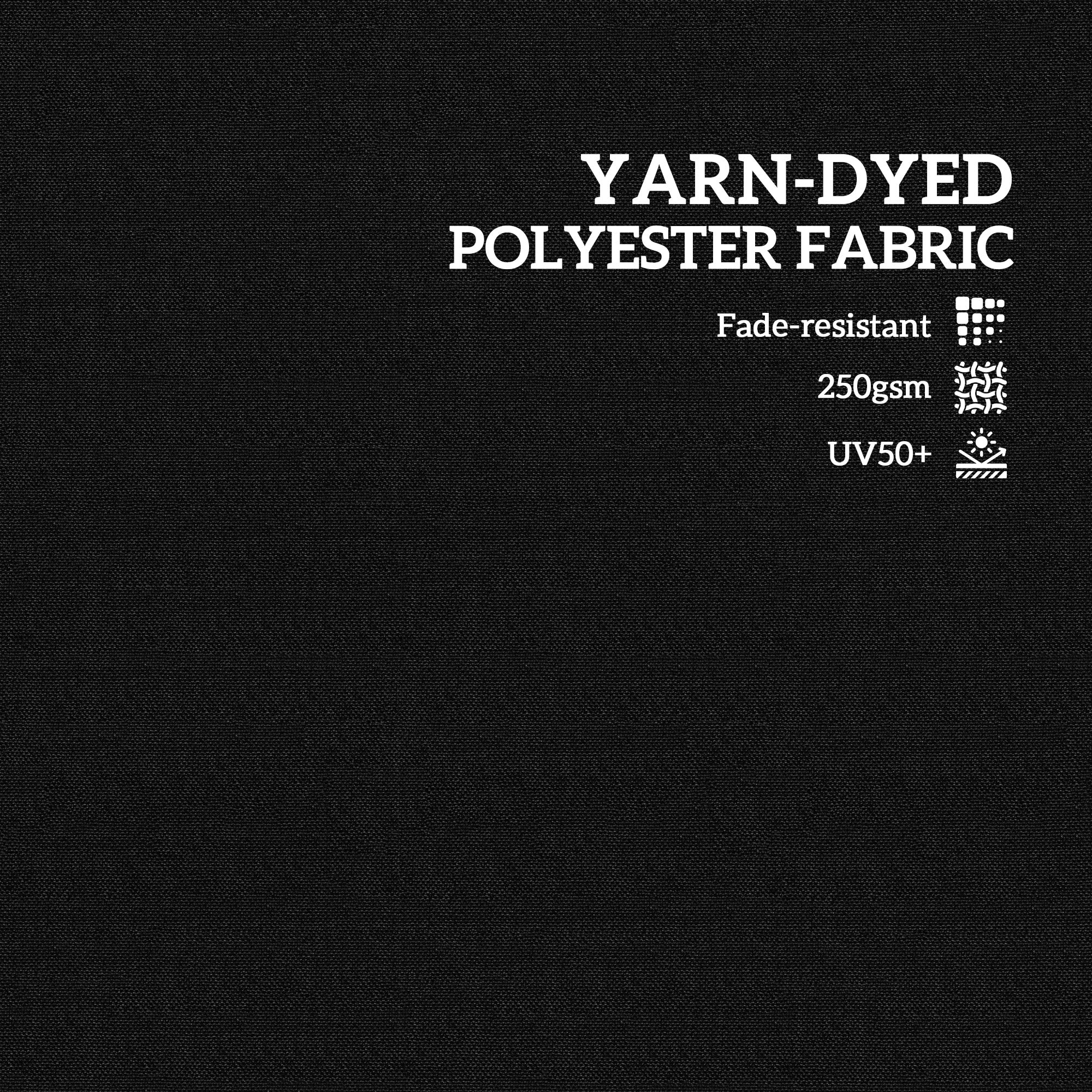 Outsunny Outdoor Chair Cushions Set of 2 for Dining Chairs, Water-Repellent and Fade-Resistant Yarn-Dyed Polyester, Outdoor Seat Cushions with Back Cushions and Ties, Black