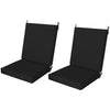 Outsunny Outdoor Chair Cushions Set of 2 for Dining Chairs, Water-Repellent and Fade-Resistant Yarn-Dyed Polyester, Outdoor Seat Cushions with Back Cushions and Ties, Black