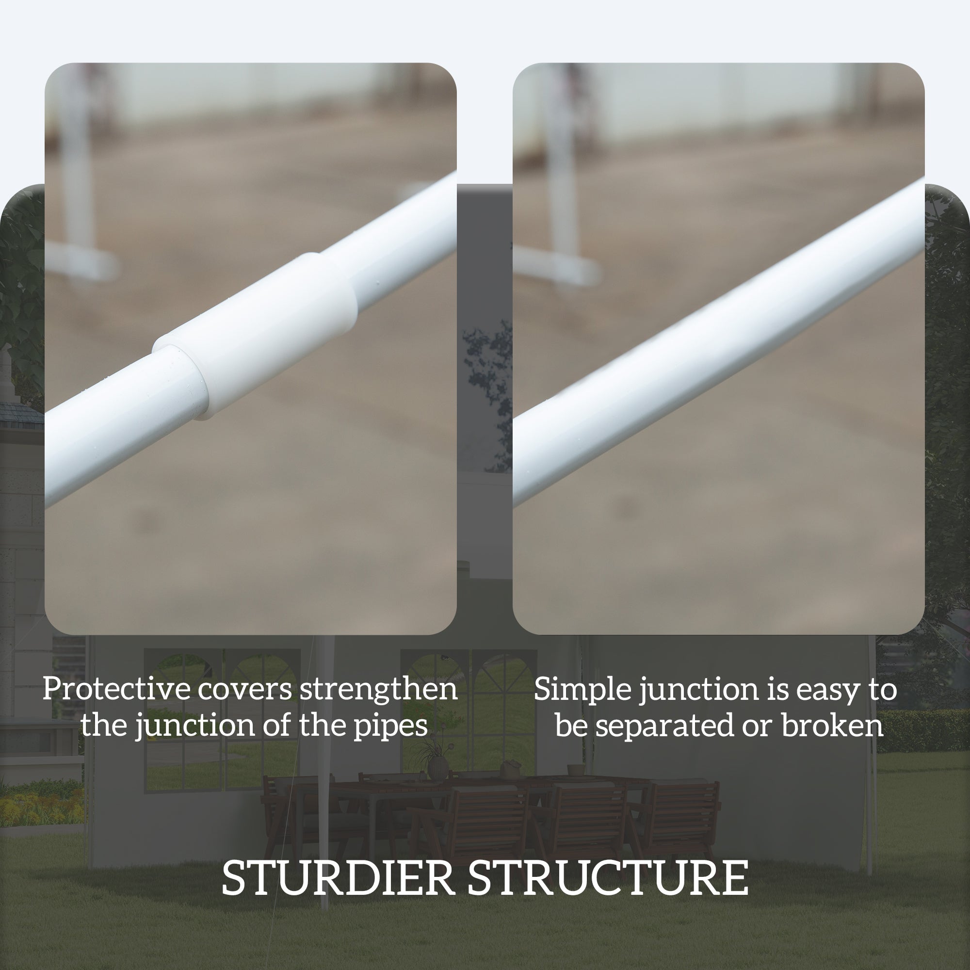 Outsunny 10x13ft Outdoor Gazebo Canopy, Garden Party Tent Patio, Sun Shade Shelter Wedding Tent with Mesh Sidewalls and 2 Doors, White