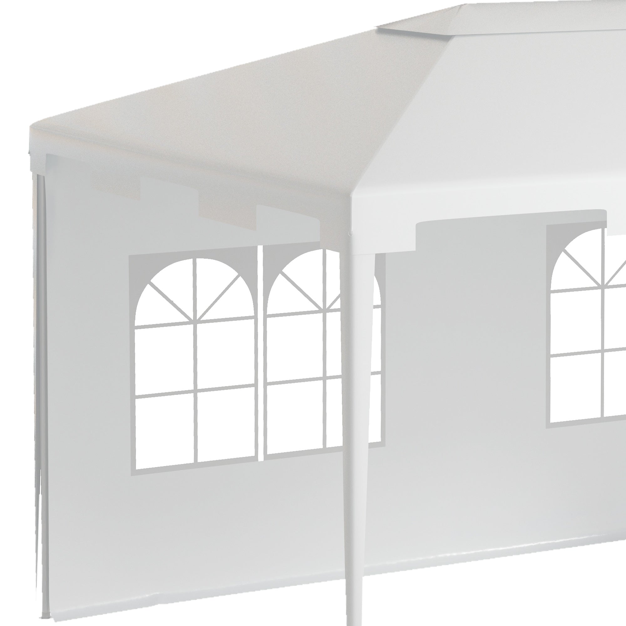 Outsunny 10x13ft Outdoor Gazebo Canopy, Garden Party Tent Patio, Sun Shade Shelter Wedding Tent with Mesh Sidewalls and 2 Doors, White